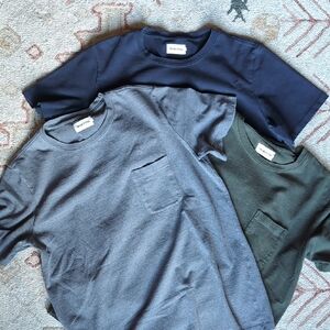 Taylor Stitch Men's Heavy bag T-Shirts - Navy, Gray, and Olive